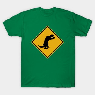 1965 Turtle Daikaiju Silhouette Road Sign T-Shirt